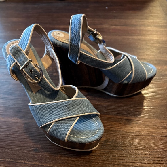 Barbara Bui denim wedges - Picture 1 of 4